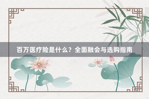百万医疗险是什么？全面融会与选购指南